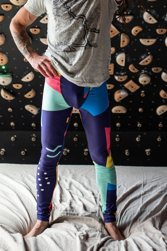 Purple and coral - athleisure unisex leggings