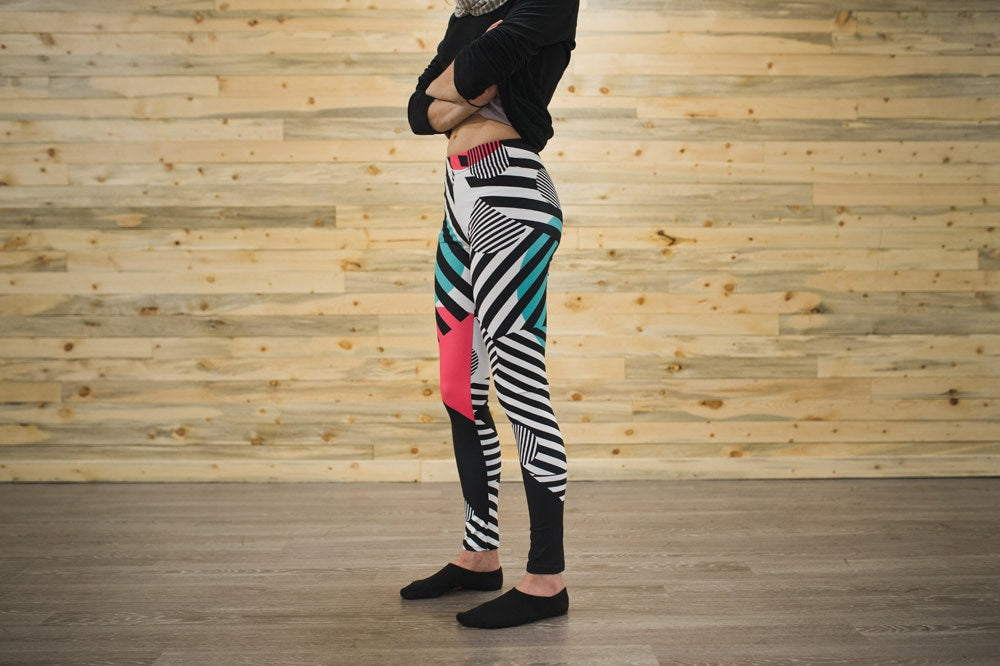 Abstract striped zebra - athleisure unisex leggings