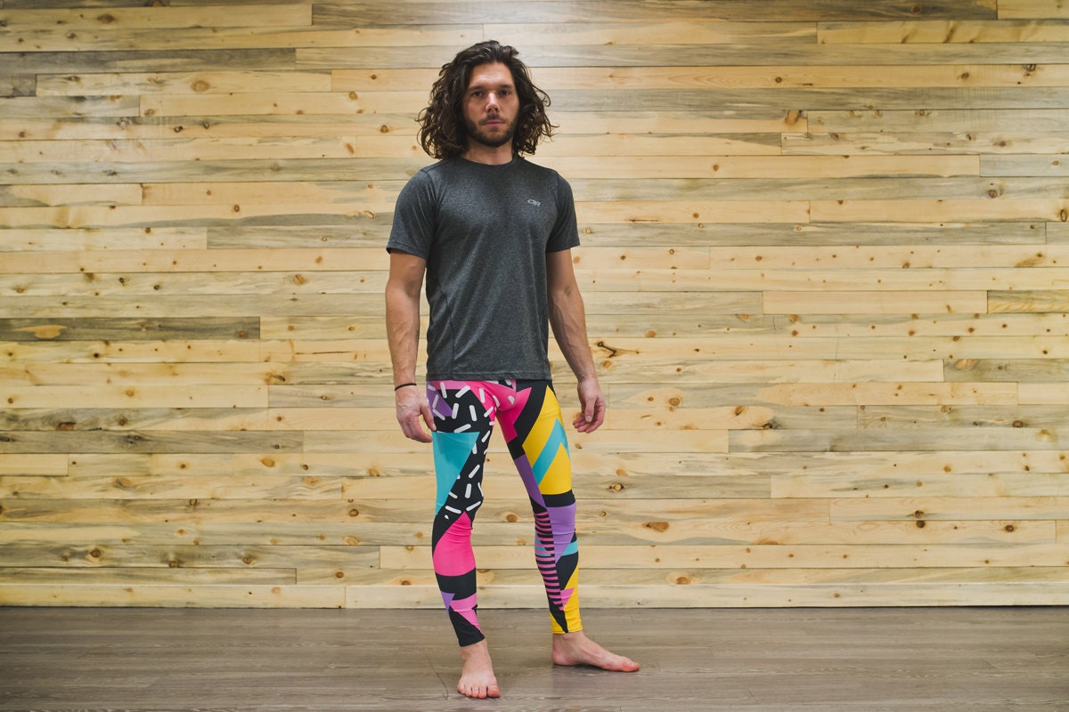 Neon geometric retro - athleisure unisex leggings