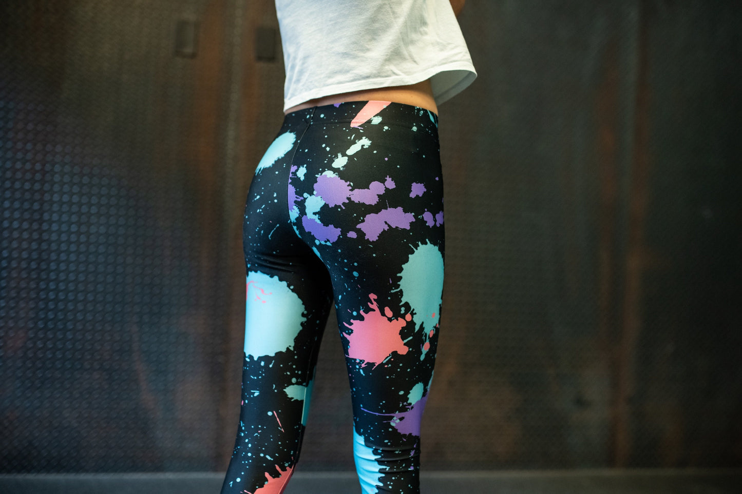 Darkfield splatter - athleisure unisex leggings