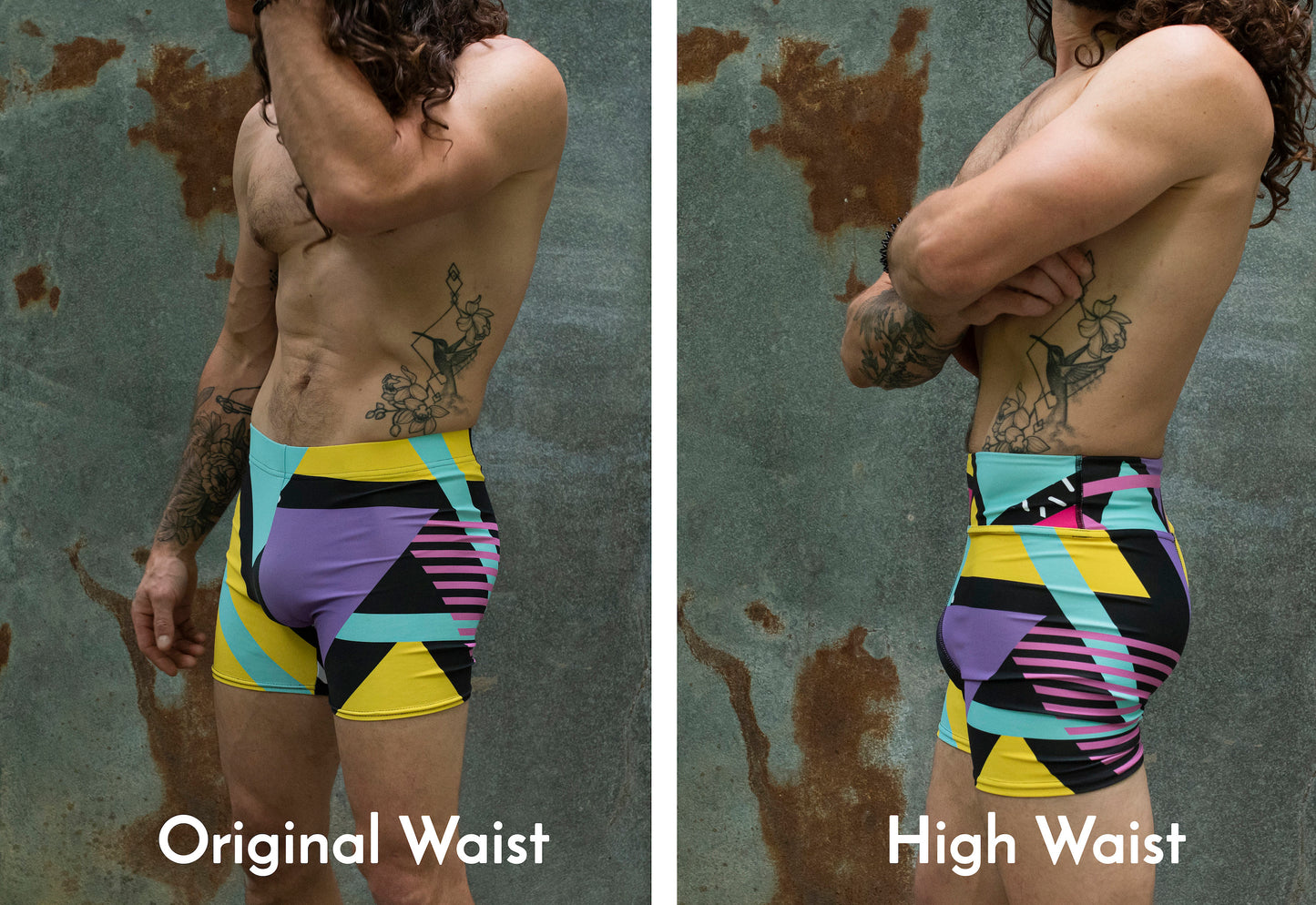 Neon geometric retro - athleisure unisex shorts