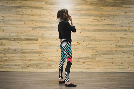 Abstract striped zebra - athleisure unisex leggings