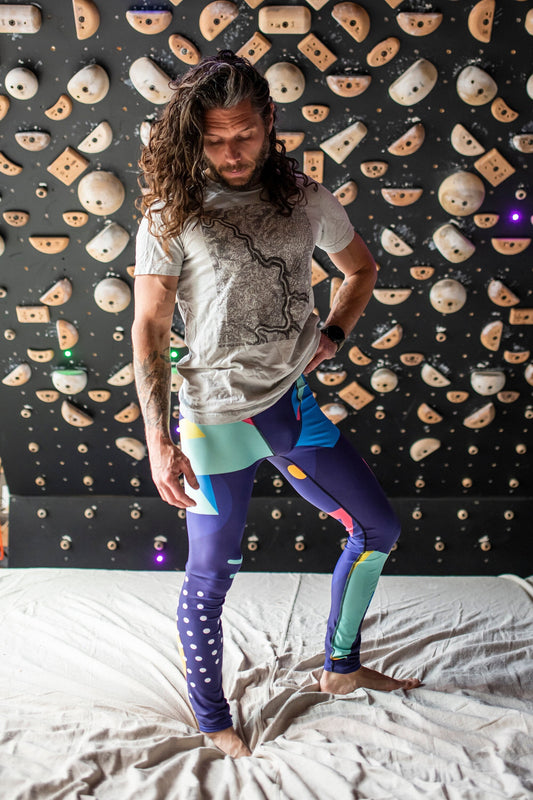 Purple and coral - athleisure unisex leggings