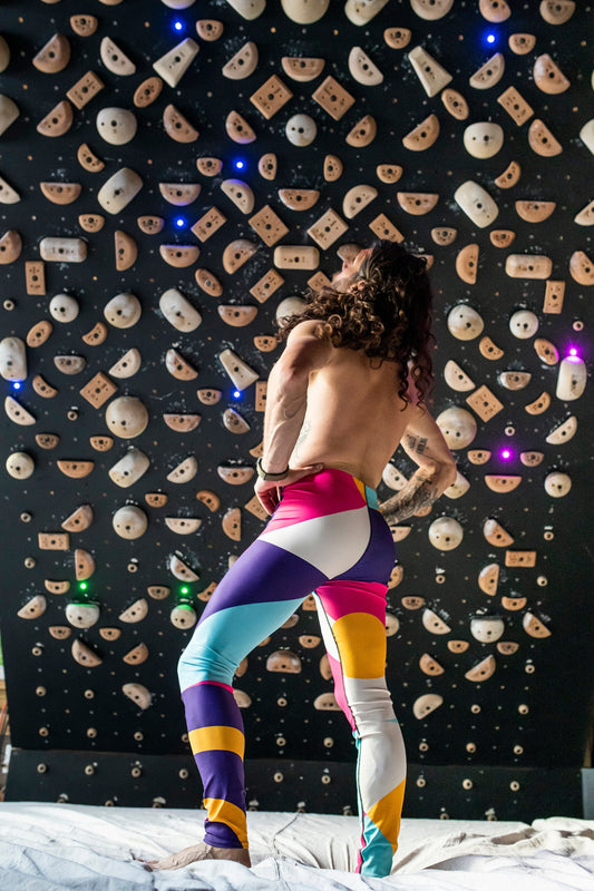 Coral sunburst  - athleisure unisex leggings
