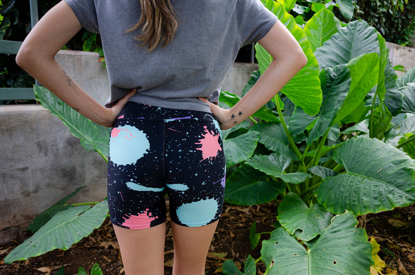 Darkfield splatter - athleisure unisex shorts