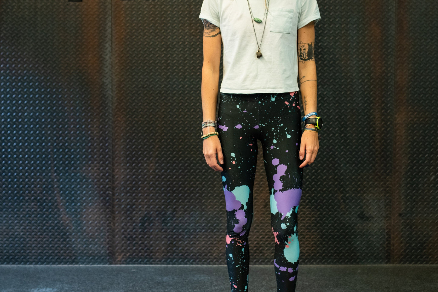 Darkfield splatter - athleisure unisex leggings