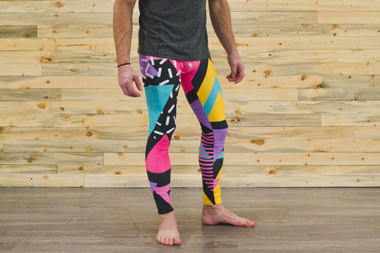 Neon geometric retro - athleisure unisex leggings
