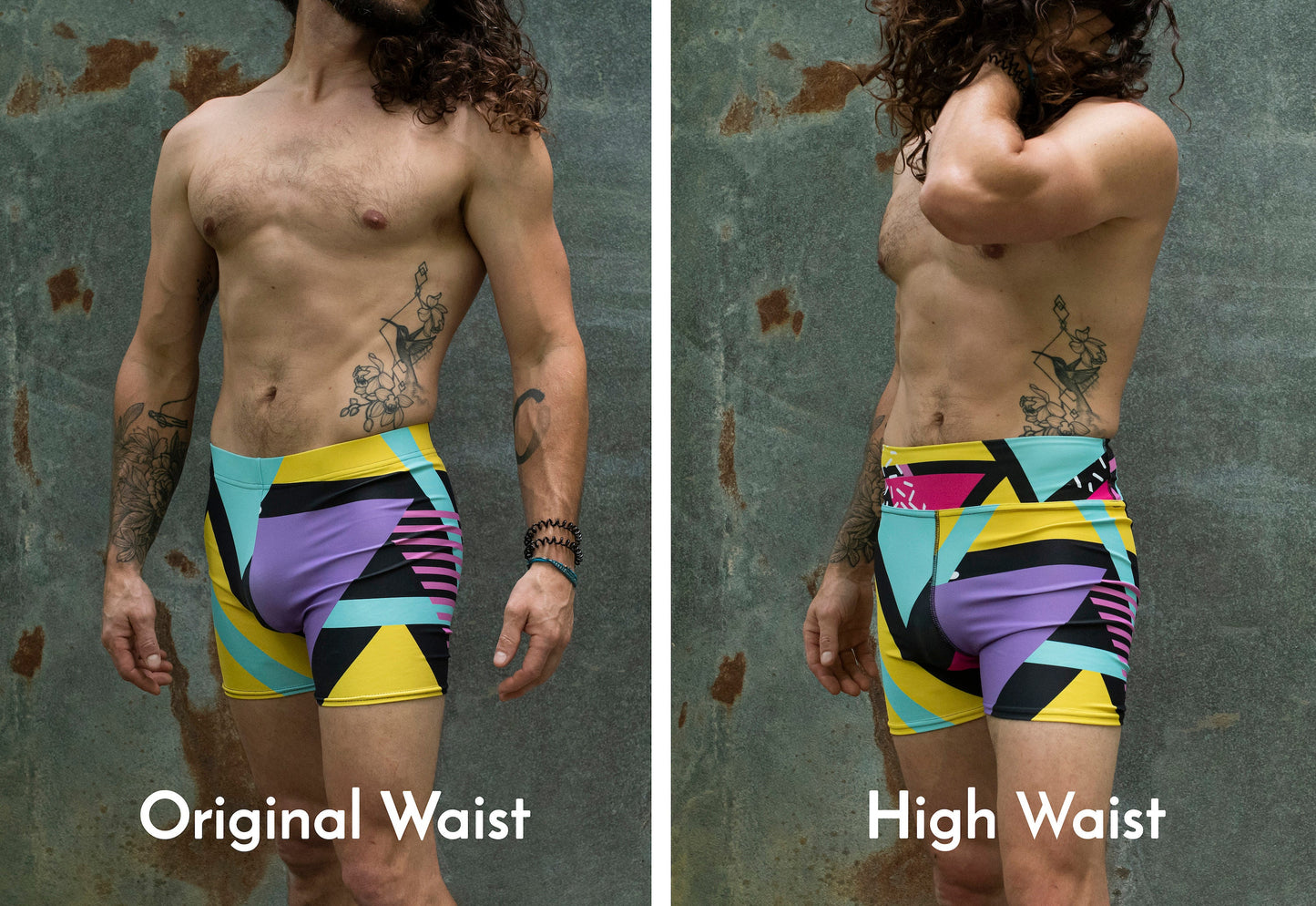 Neon geometric retro - athleisure unisex shorts
