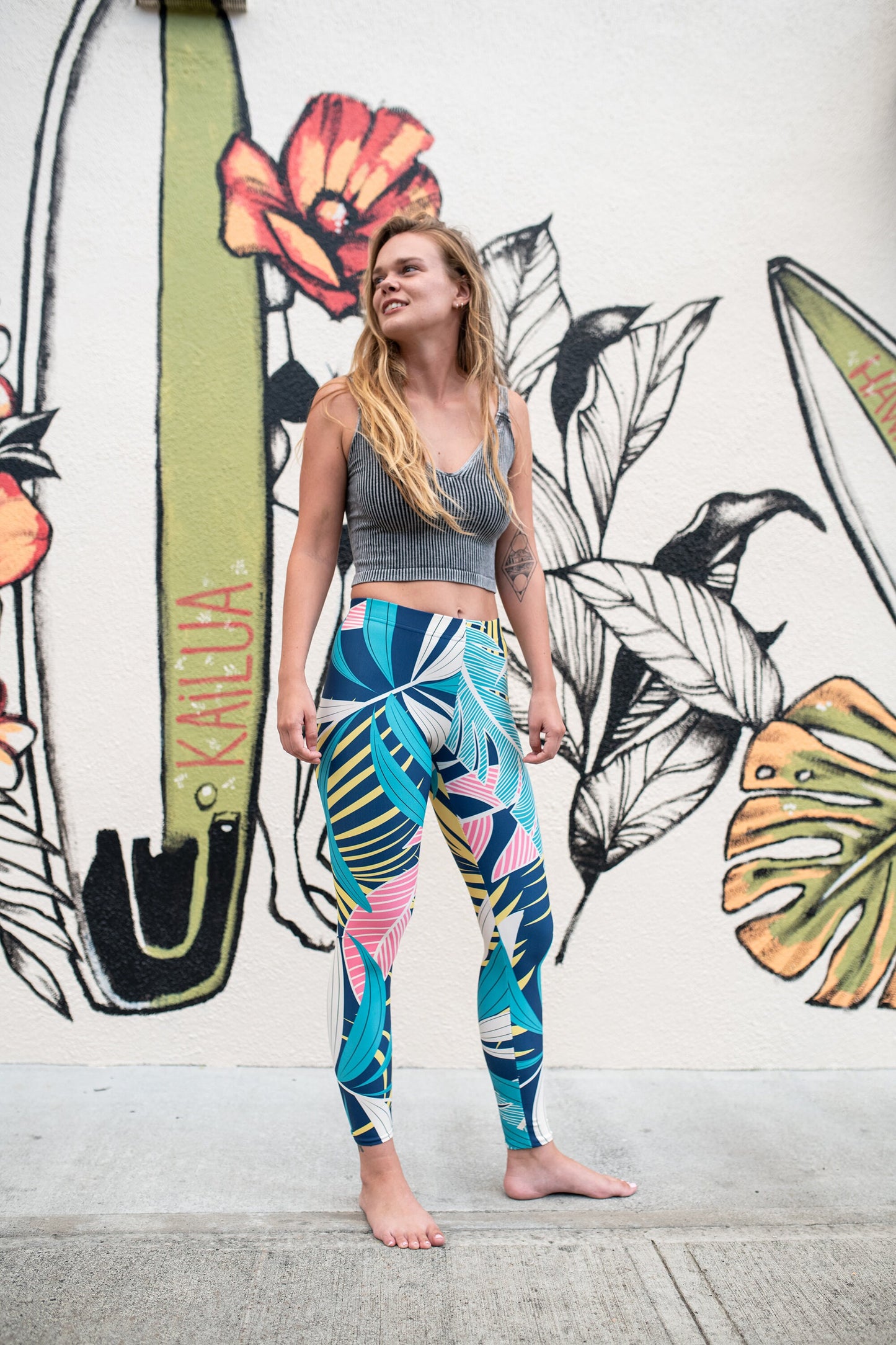 Monstera delight tropical aloha - athleisure unisex leggings
