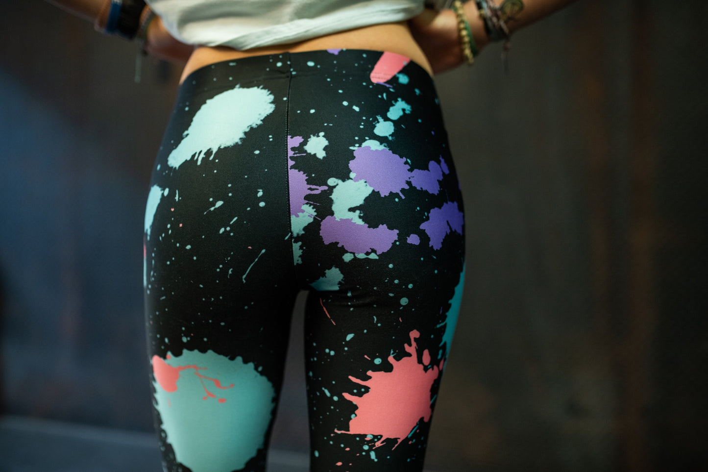 Darkfield splatter - athleisure unisex leggings