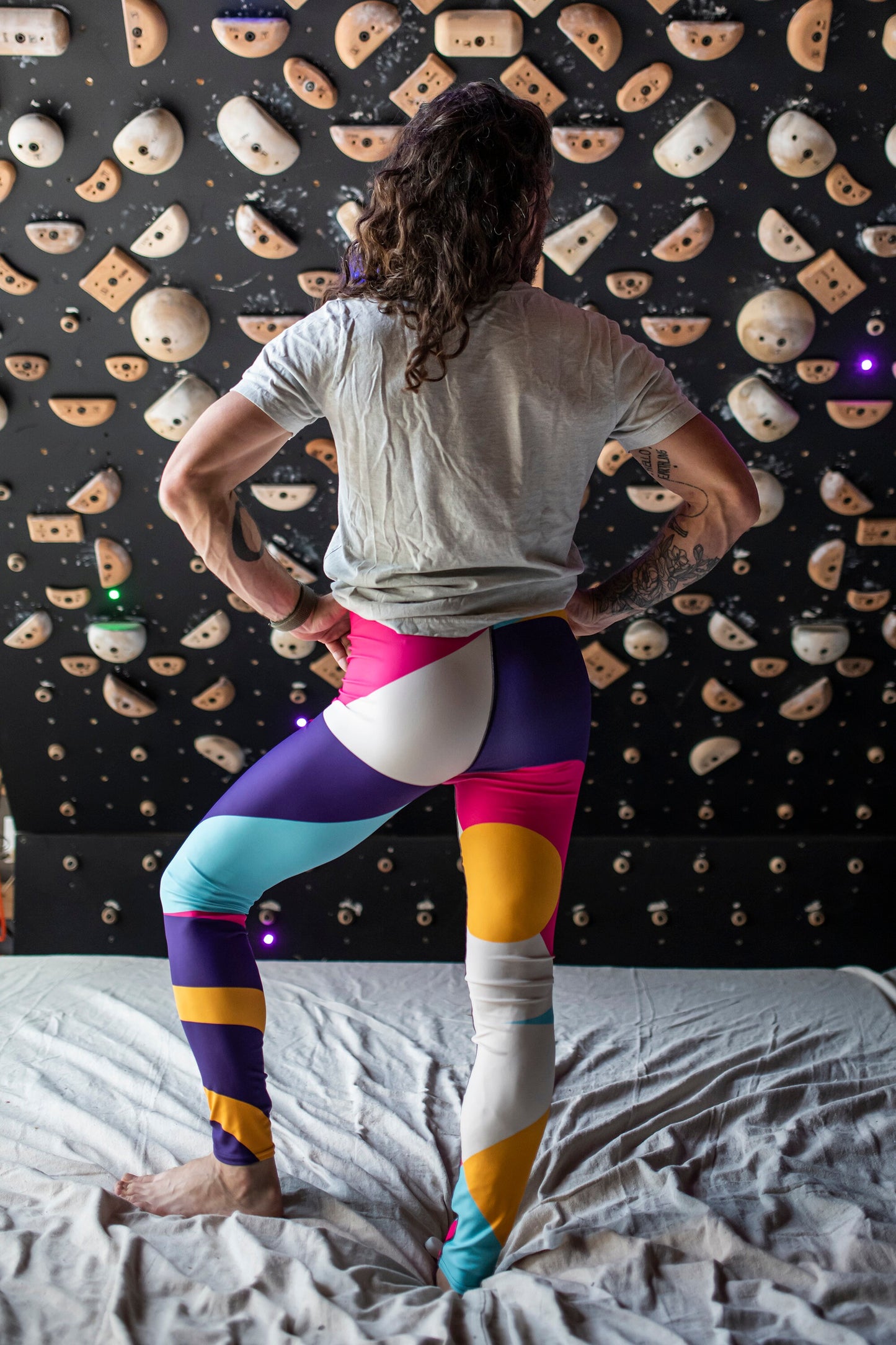 Coral sunburst  - athleisure unisex leggings